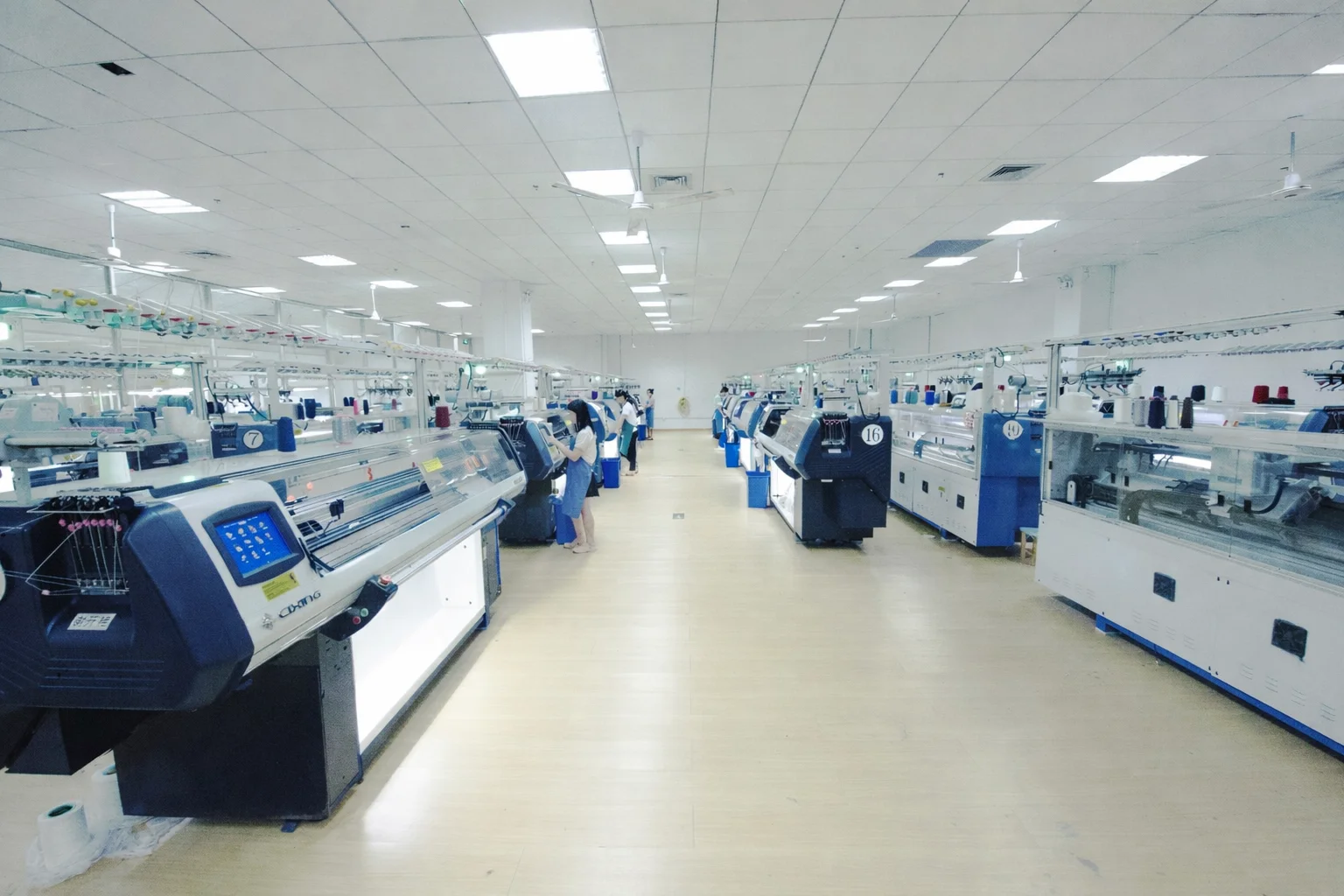 Industrial factory floor with manufacturing machinery