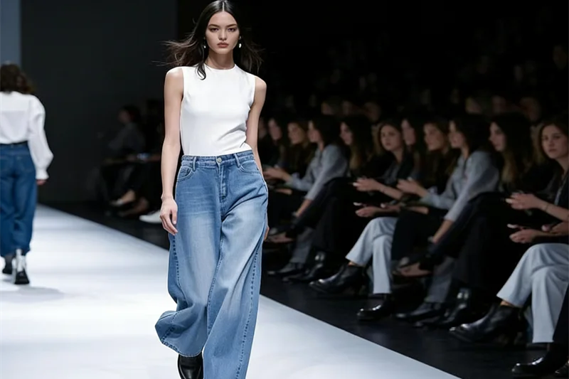 Fashion model walking the runway at a fashion show